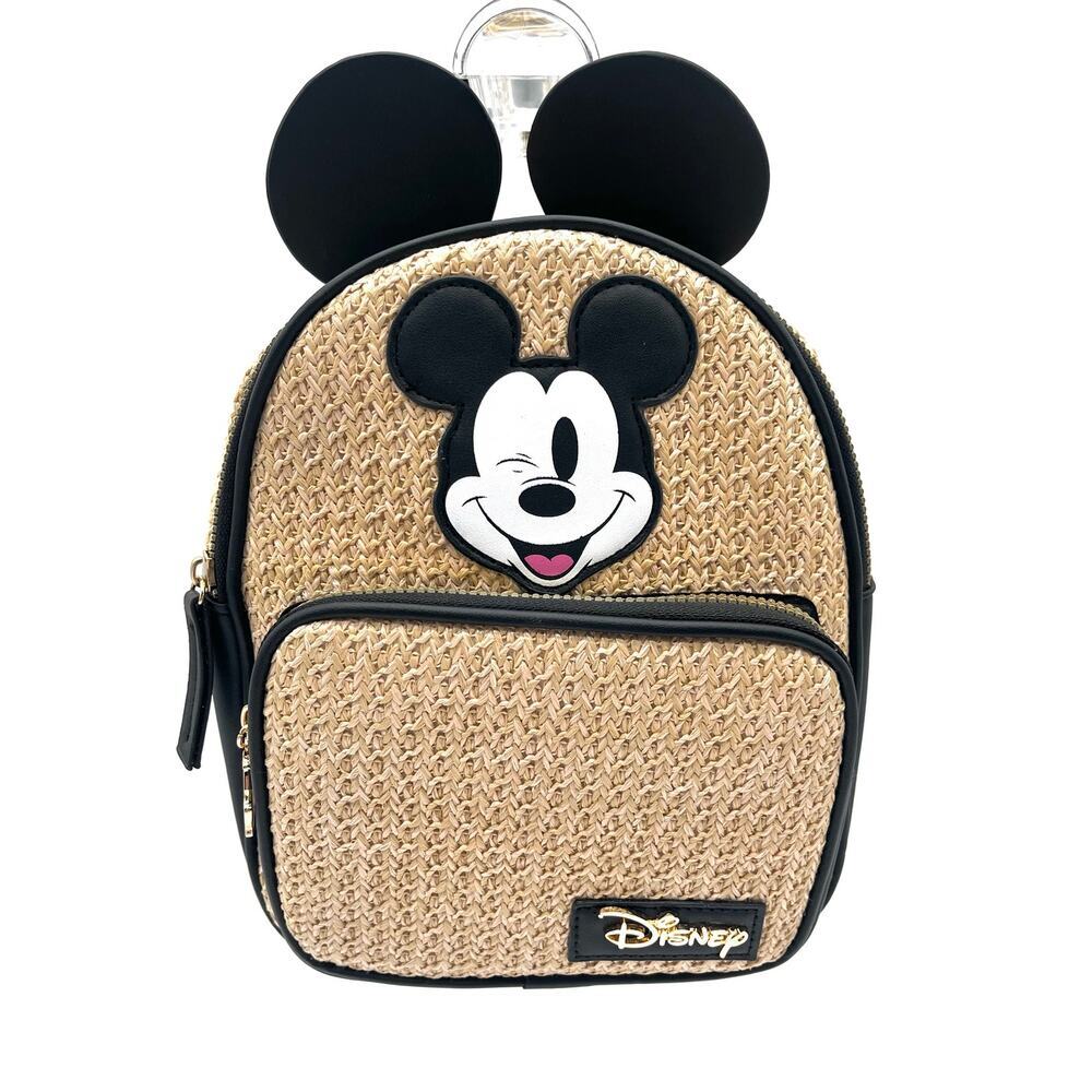 DISNEY NWOT Primark Backpack, Woven Straw, Mickey Mouse Ears - Picture 6 of 11